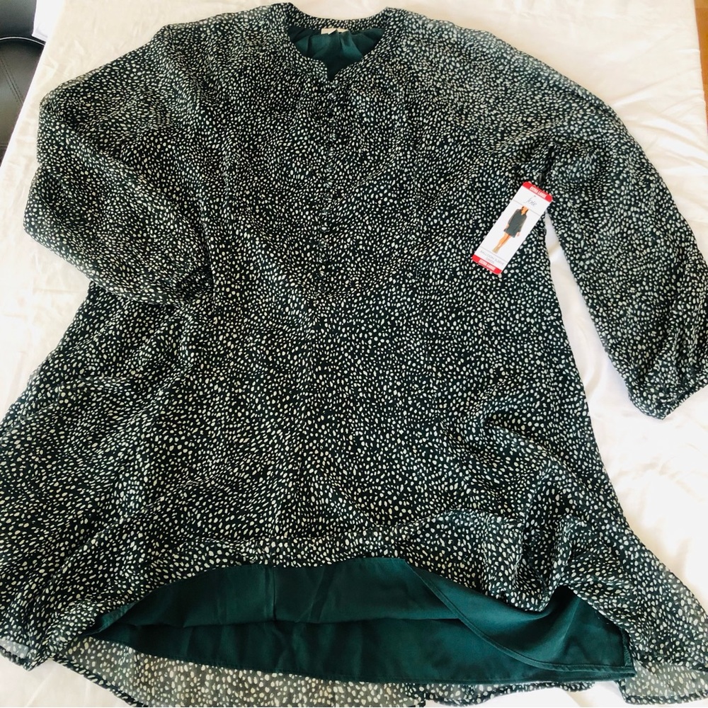 NWT New Joie Dress Balloon Sleeves, Arctic Animal spot, Green, MSRP $378.00 - Picture 8 of 10